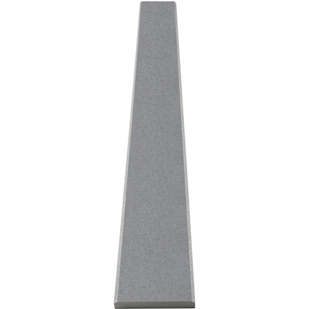 Close-up view of 4 x 36 Saddle Threshold Midnight Medium Grey Stone shows the top surface finish and bevel on both long edges