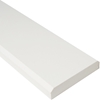 Side view of 4 x 32 Saddle Threshold Pure White Stone shows the bevel and finish on both long edges