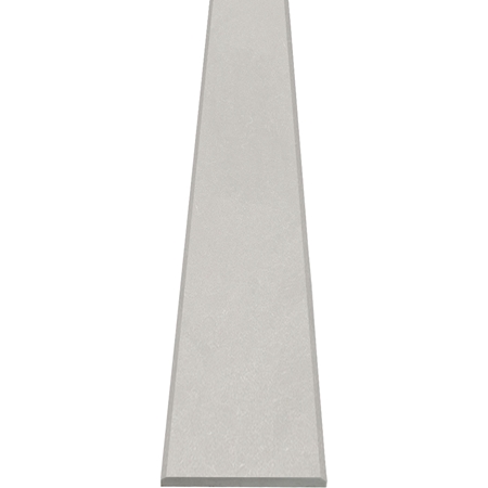 Close-up view of 6 x 24 Saddle Threshold Silver Grey Stone shows the top surface finish and bevel on both long edges