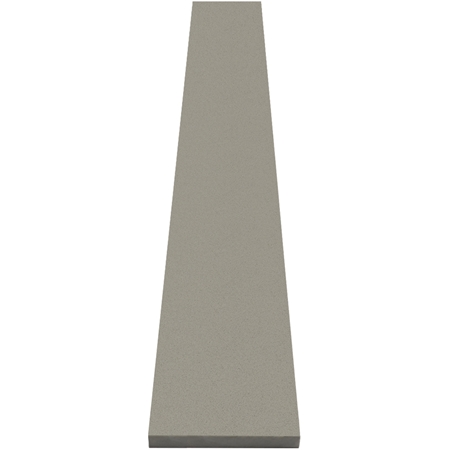 Close-up view of 6 x 58 Saddle Threshold Taupe Grey Stone shows the top surface finish and bevel on both long edges