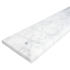 Customizable dimensions of the Italian White Carrara Honed Matte Marble Stone Bullnose Edge Shower Curb, ensuring a perfect fit for your unique shower space.