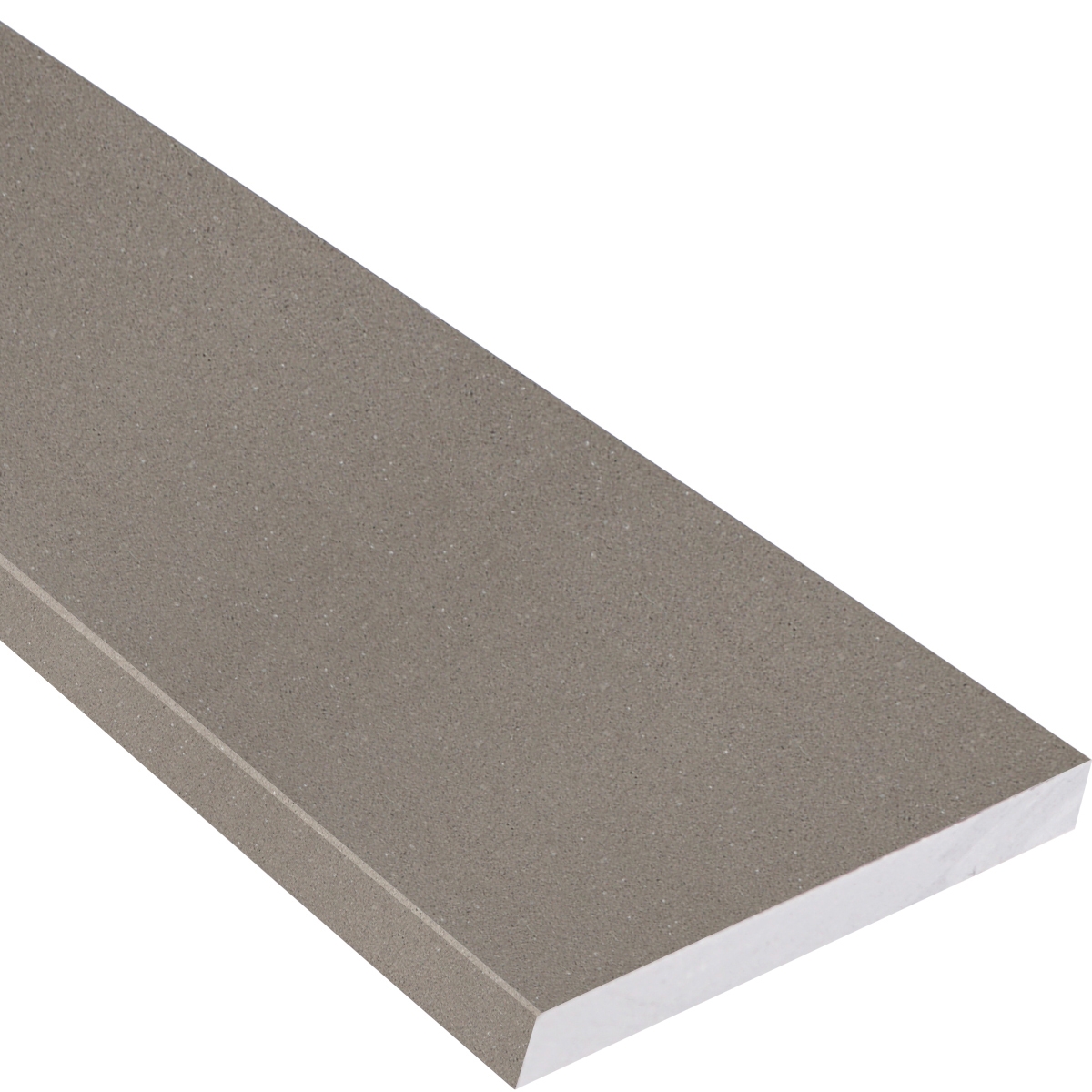 Side View Shower Curb Taupe Grey Matte Stone