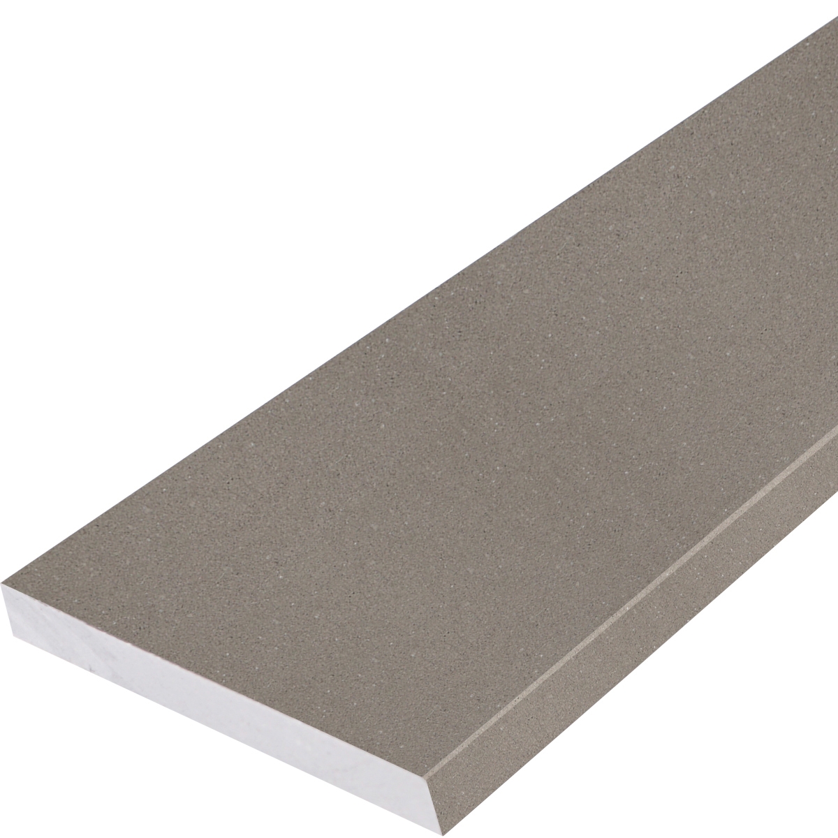 Side View Shower Curb Taupe Grey Matte Stone