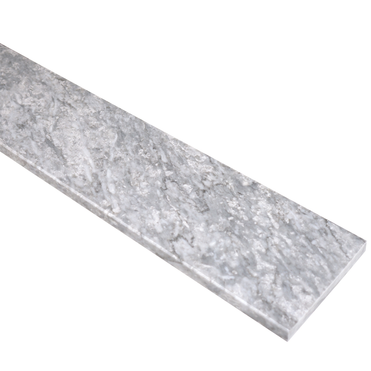 Shower Curb Light Grey Marble Stone - SCC1033-4x36-Polished