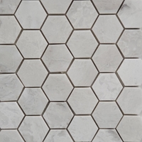 2 Inch Hexagon Mosaic Tile Iceberg Marble Polished 